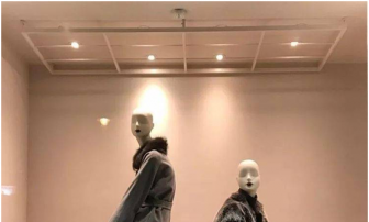 The mannequins  and the windbreaker in displaying
