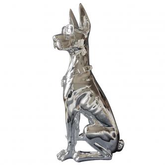 Dober - Z chrome sliver sitting dog model