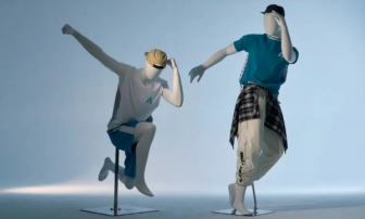 Can Window display still be played like this? Fashion collision of street dance 