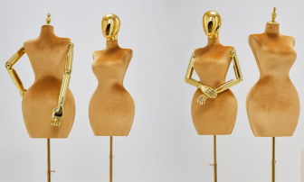 African clothes display mannequin