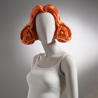 UNA001 3D Printed Wig Window Display Hard Shell Wig for Fashion Window Display